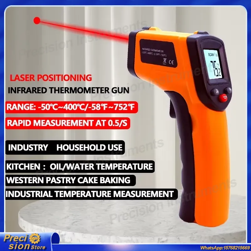 Industrial Laser Temperature Gun - Infrared Thermometer Gun Non Contact Laser