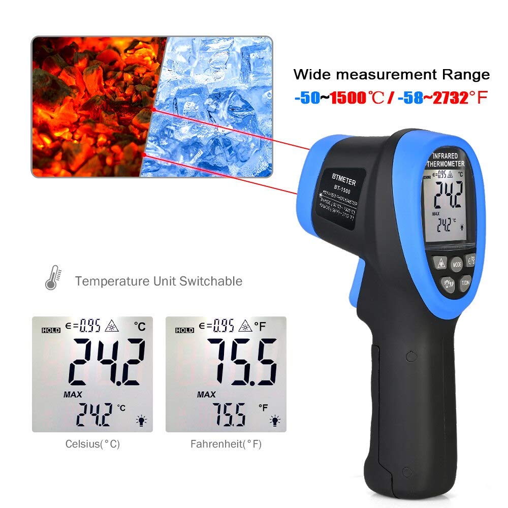 -50℃ to 1500℃ Laser Thermomete - đánh giá và giá Industrial Laser Temperature Gun
