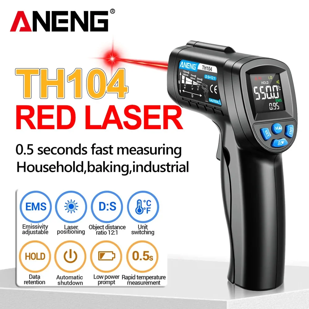 ANENG TH104 Infrared Handheld  - đánh giá và giá Industrial Laser Temperature Gun