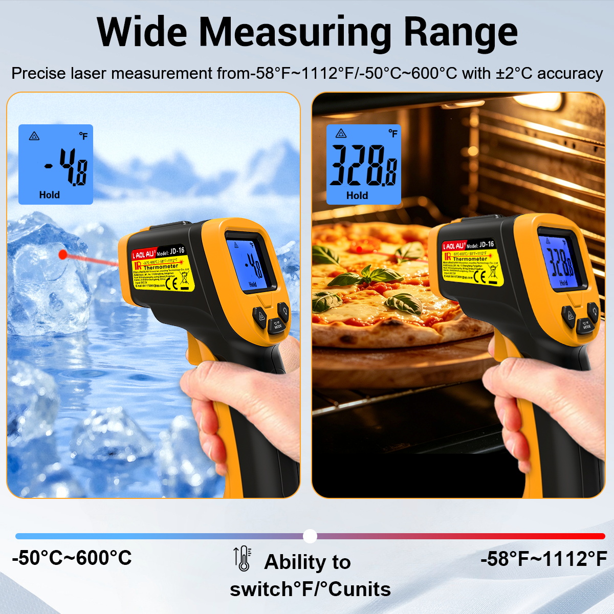 LAOLAU JD 16 Infrared Thermome - đánh giá và giá Industrial Laser Temperature Gun