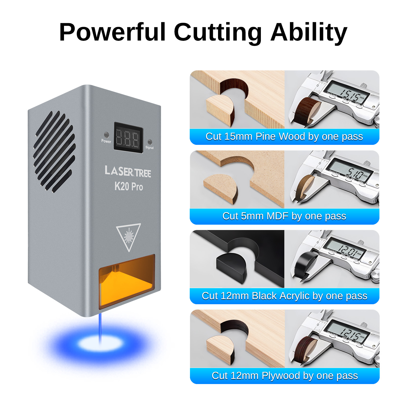 LASER TREE K20 20W Optical Pow - đánh giá và giá Industrial Laser Engraver