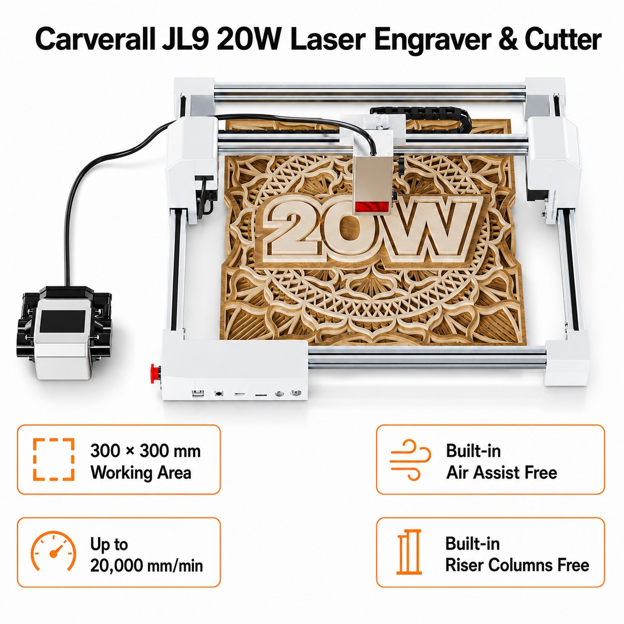 Carverall JL9 20W Laser Engrav - đánh giá và giá Industrial Laser Solutions