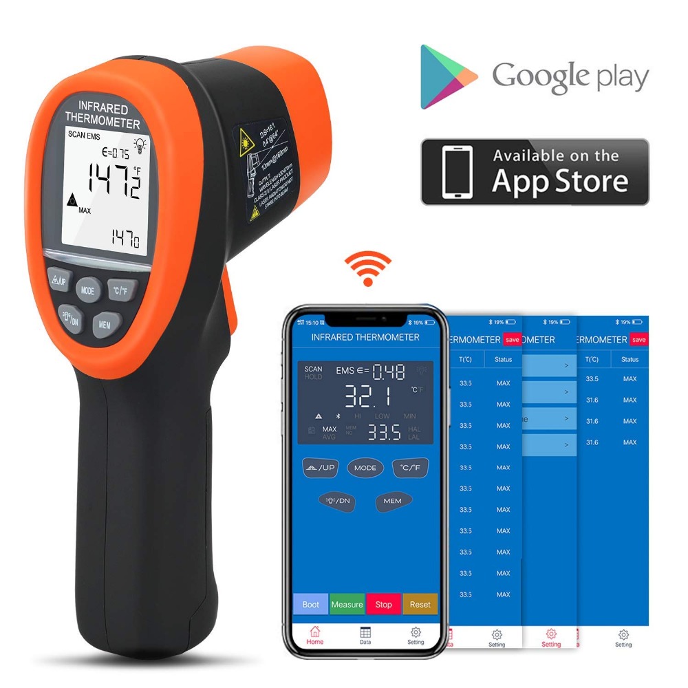 BTMETER Digital Pyrometer Non- - đánh giá và giá Industrial Laser Temperature Gun